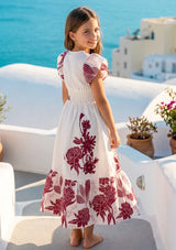 Girls' Printed Cotton dress V-Neck - Yamira