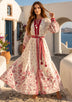 ibBan Printed Cotton Maxi Dress with Hand Embroidery | Luxury Resort Wear - Aizal long dress