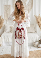 ibBan Embellished hand Embroidery Bucket Bag - Loana