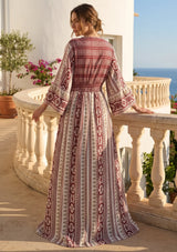 ibBan Printed Cotton Maxi Dress with Hand Embroidery | Luxury Boho Wear - Cheka Maxi Dress