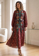 ibBan Women’s Printed Cotton Long Dress - Rifa