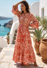 ibBan Hand-Embroidered Cotton Viscose Maxi Dress - Samaya