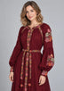 ibBan Floral Cotton Long Dress wint Hand Embroidery - Zayra