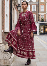 ibBan Hand Embroidered Winter Tunic Dress | Luxury Bohemian Elegance - Melida