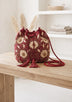 ibBan Floral Embellished Canvas Bucket Bag - Johri