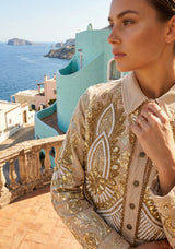 ibBan Hand Embroidered Jacket | Luxury Beaded Cotton Canvas Organza Jacket - Vidha