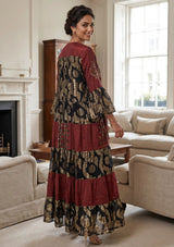 ibBan Hand Embroidered Beaded Cotton Lurex Maxi Dress | Luxury Resort Wear - Zehra
