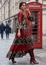 ibBan Hand Embroidered Beaded Cotton Lurex Maxi Dress | Luxury Resort Wear - Zehra