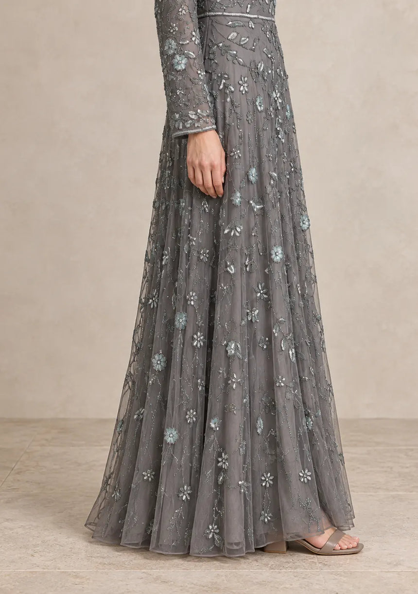 Women’s Party Long Dress with Hand Embroidery - Firdaso