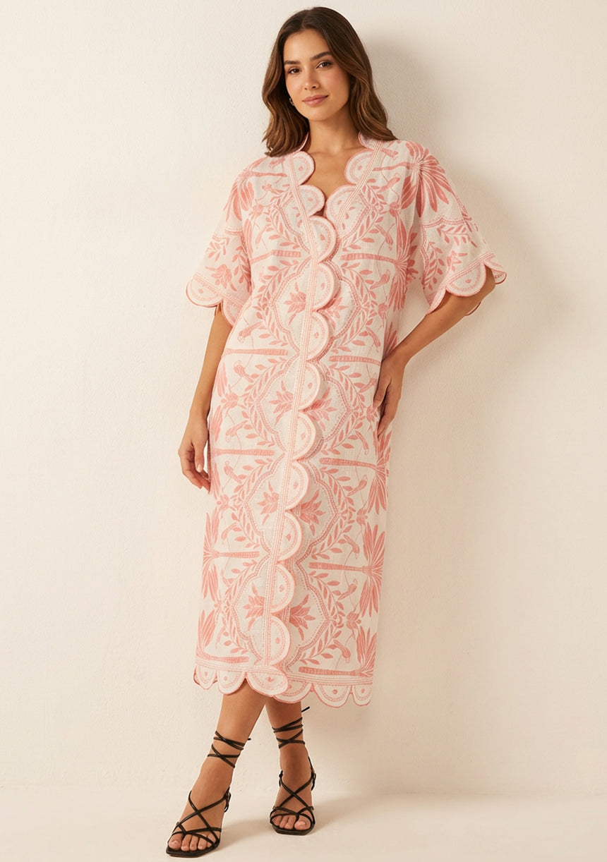 Vestido caftán de algodón para mujer - Rifat