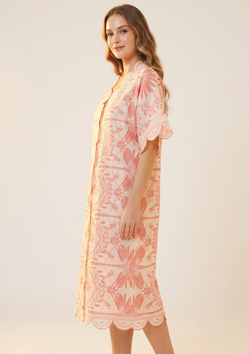 Vestido caftán de algodón para mujer - Rifat