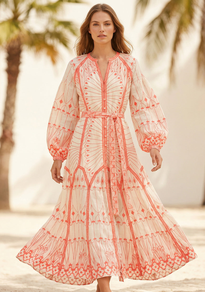 Maxivestido de algodón para mujer - Meerab