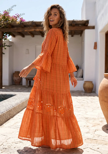 ibBan Premium Cotton Hand Embroidered Long Tunic Dress | Women's Boho  Dress - Yamba Tunic