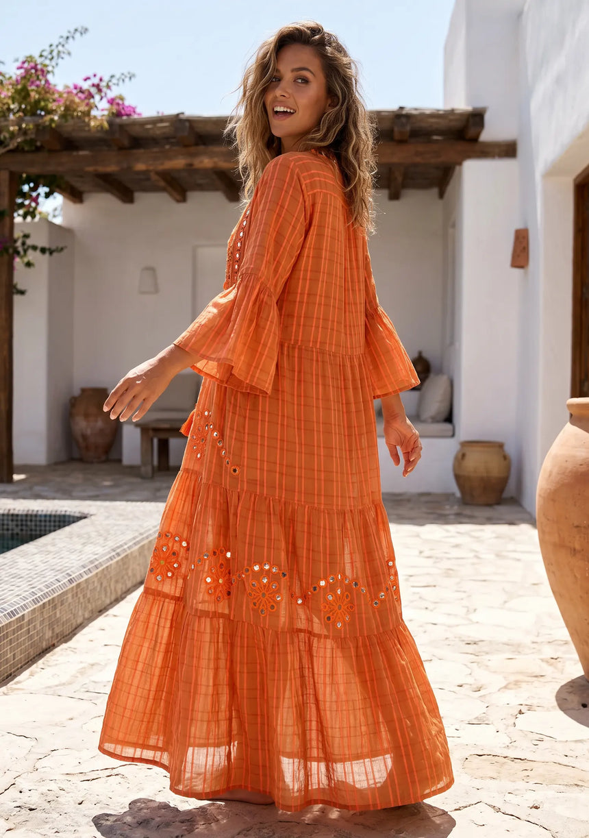 ibBan Premium Cotton Hand Embroidered Long Tunic Dress | Women's Boho  Dress - Yamba Tunic