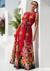 ibBan Floral Hand Embroidered Cotton Long Dres -Nagozi