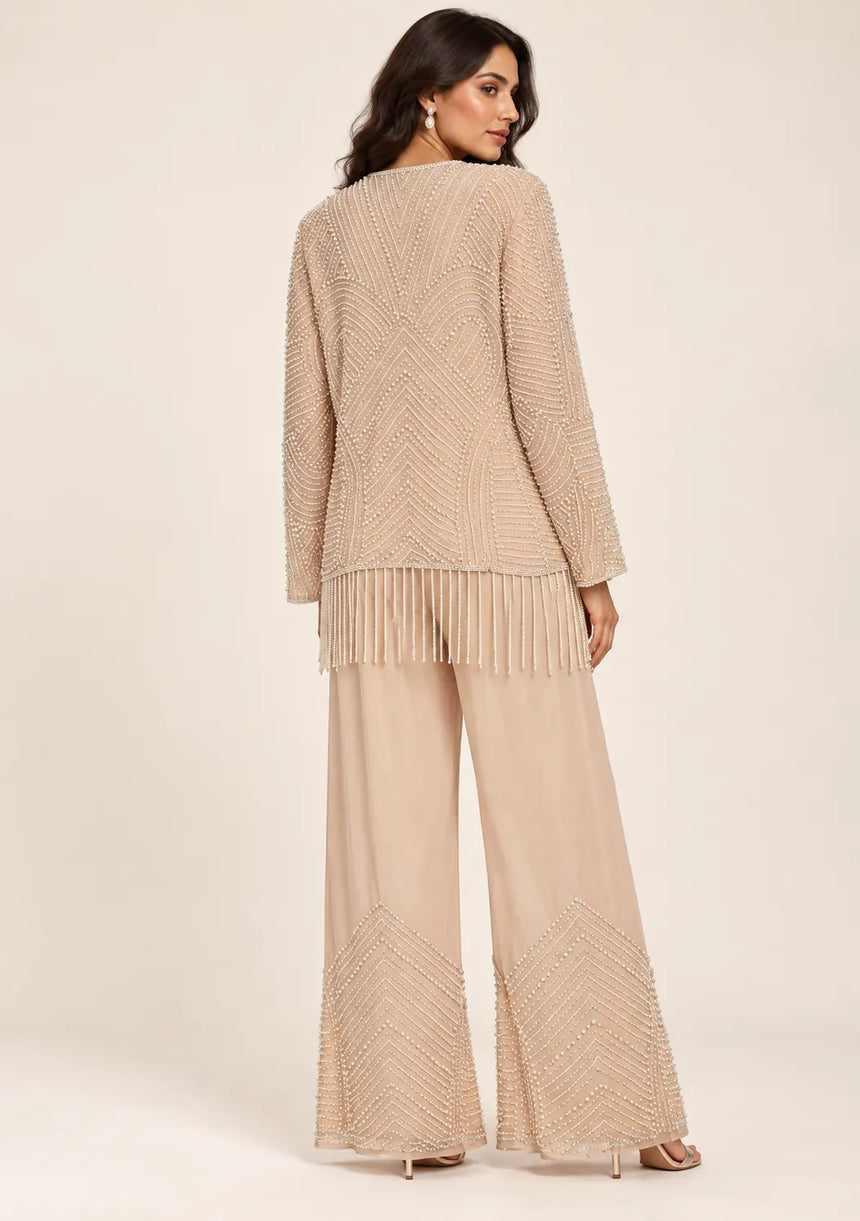ibBan Women’s  Beaded Jacket and Pant Set - Zarina