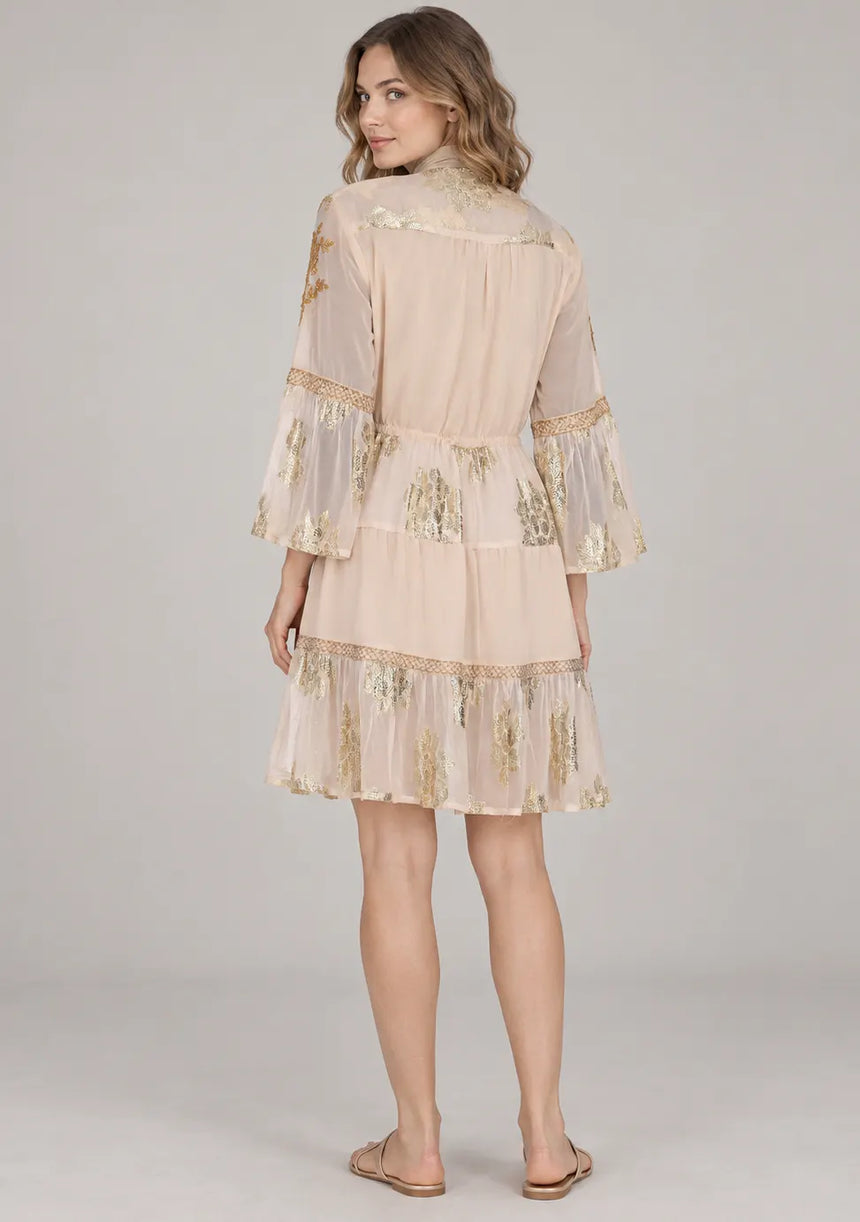 ibBan Women’s Cotton Lurex Embroidered Short Tunic - Soha