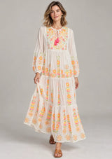 ibBan Cotton Floral Embroidery Long Dress - Riza