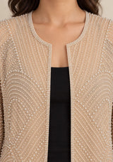 ibabn Women’s Hand Beaded Fringe Jacket - Amaya