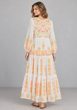 ibBan Cotton Floral Embroidery Long Dress - Riza