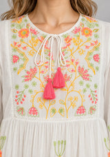 ibBan Cotton Floral Embroidery Long Dress - Riza