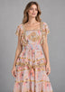 ibBan Cotton Georgette  Floral Tiered Long Dress - Huma