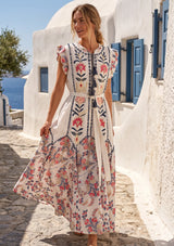 ibBan Hand-Embroidered Cotton Maxi Dress -Nihal