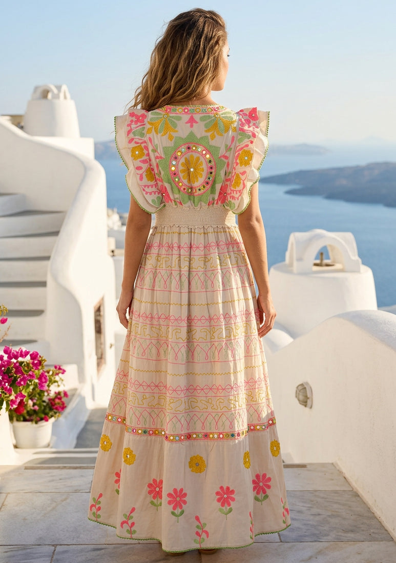 ibBan Hand Embroidered Long Dress | Luxury Bohemian Long Dress - Orla