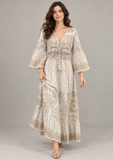 Mayra Long Dress - Hand-Embroidered Cotton