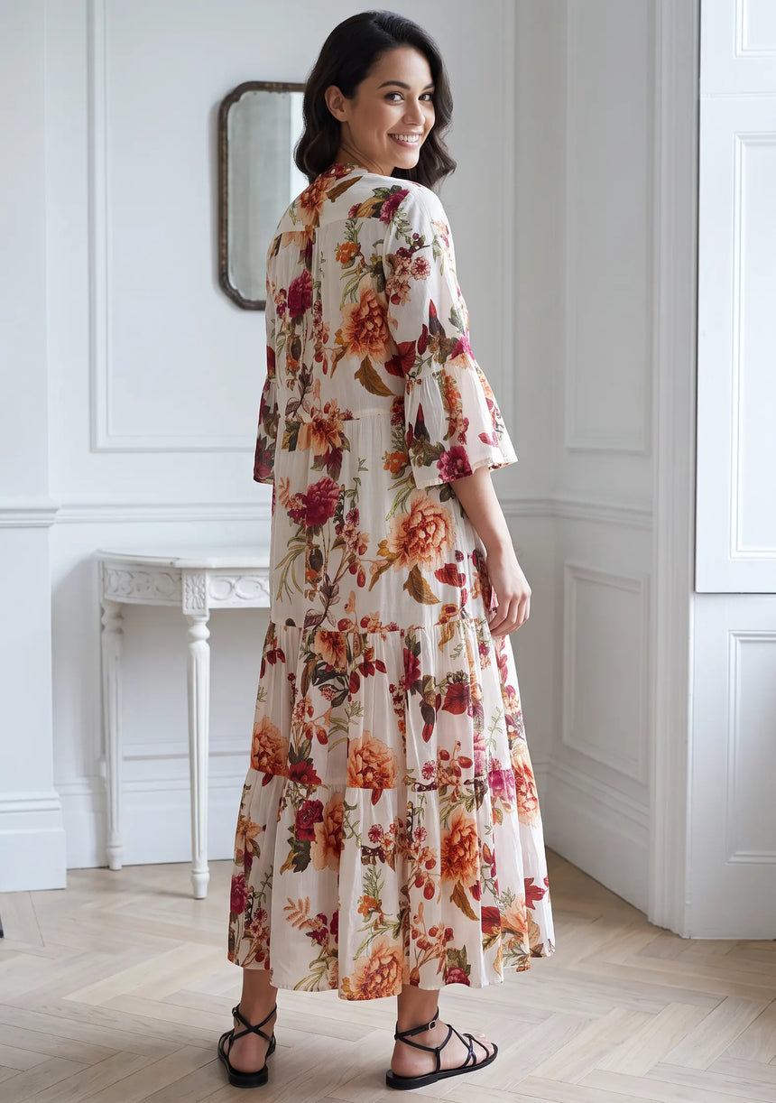 IbBan Printed Cotton Long Tunic for Women - Husana