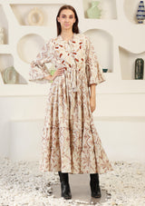 ibBan Cotton Schiffli Embroidered Long Tunic Dress - Brsa