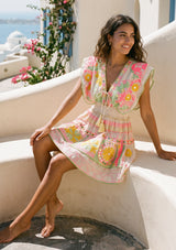ibBan Hand Embroidered Long Dress | Luxury Bohemian Short Dress - Orla