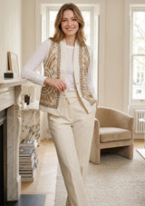 ibBan Luxury Hand Embroidered Winter Gilet | Women's Designer Layering Vest - Orla