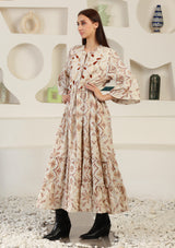 ibBan Cotton Schiffli Embroidered Long Tunic Dress - Brsa