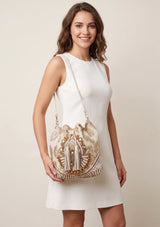 ibBan Beaded  Bag | Hand Embroidered Luxury Bucket Bag -Vidha