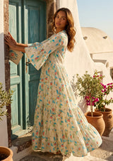 ibBan Printed Cotton Maxi Dress | Women's Floral Summer Long Dress - Hayal Long Dress