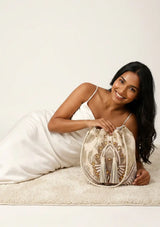 ibBan Beaded  Bag | Hand Embroidered Luxury Bucket Bag -Vidha