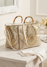 ibBan Hand Embroidered Tote Bag | Premium Cotton Canvas Designer - Vidha