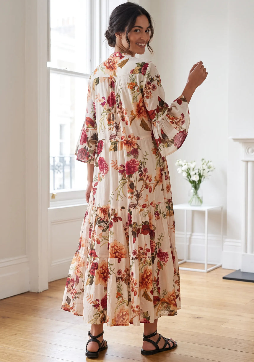 IbBan Printed Cotton Long Tunic for Women - Husana