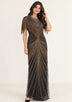 ibBan Women’s Party Long Dress with Hand Beadwork - Kiran