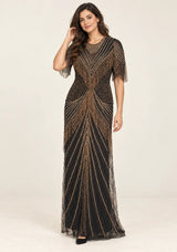 ibBan Women’s Party Long Dress with Hand Beadwork - Kiran