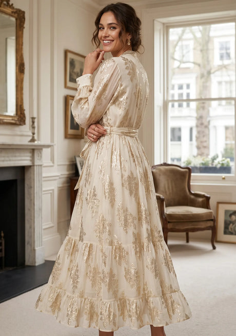 ibBan Hand Embroidered Cotton Lurex Long Tunic | Luxury Dress - Varsha