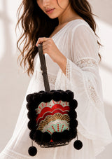 Bolso de mano de lona bordado para mujer - Sara