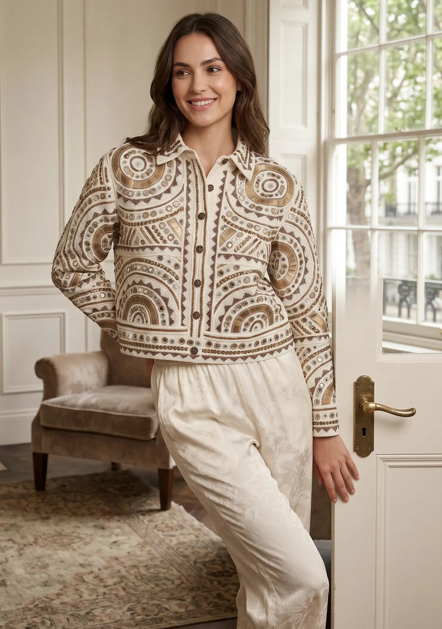ibBan Luxury Hand Embroidered Winter Jacket | Premium Women's Designer Jacket - Orma