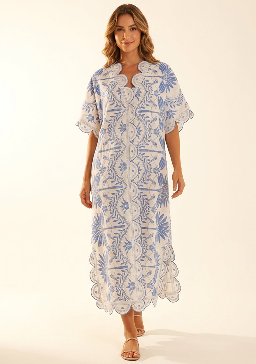 Vestido caftán de algodón para mujer - Rifat