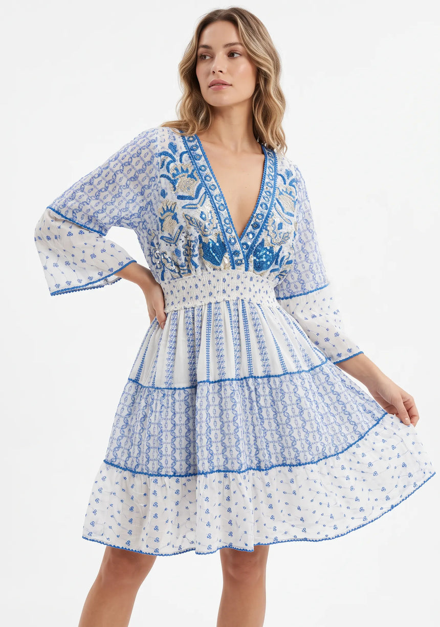 Robe courte femme ibBan Basima | Dentelle à paillettes | Occasion spéciale | Taille unique