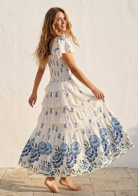 Robe longue en coton à broderies florales ibBan - Robe longue Saira