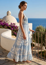 ibBan Hand Embroidered Sleeveless Strap Dress with Cotton Voile  - Livia Strap Dress
