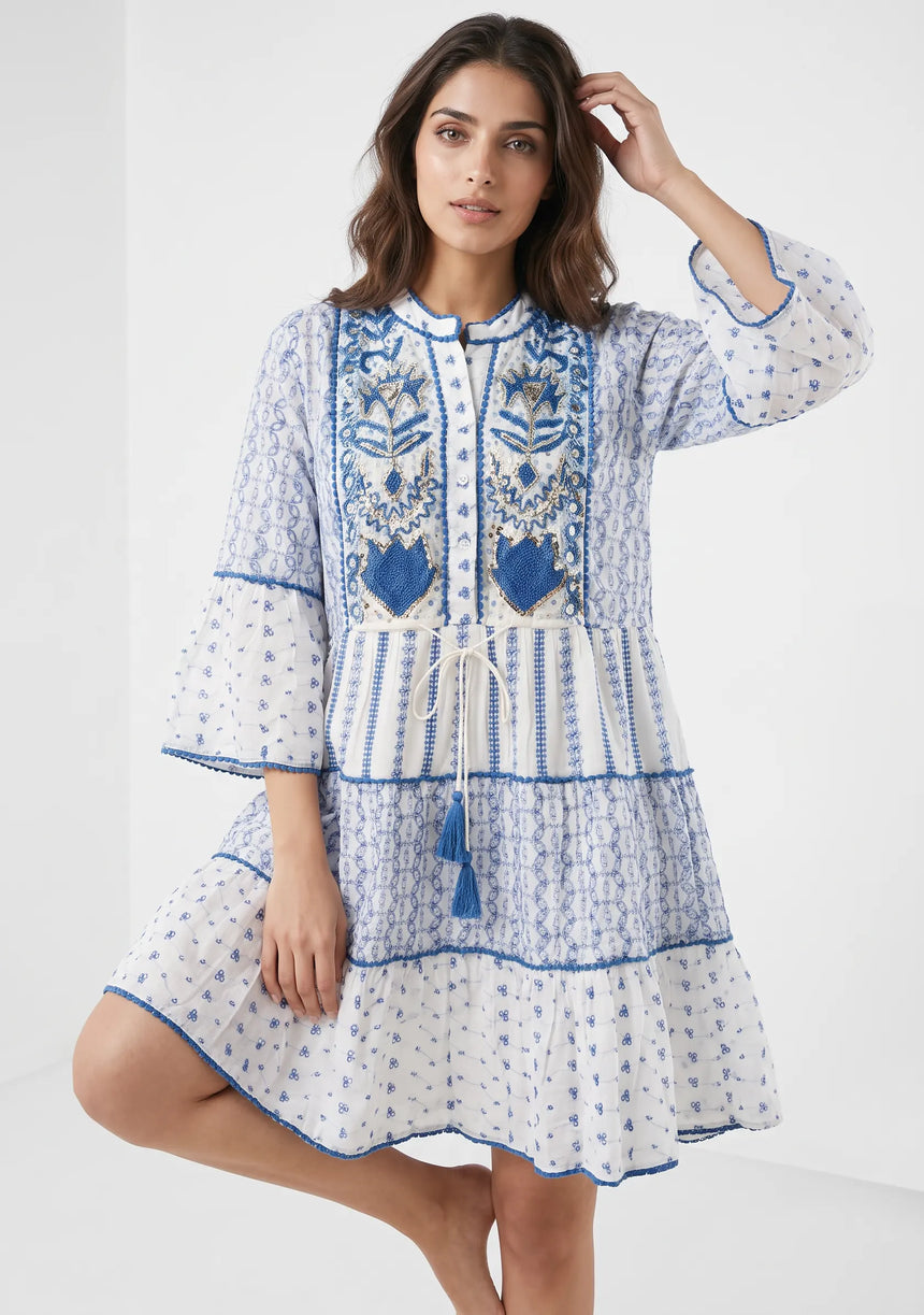 Tunique Courte Femme ibBan Basima | Dentelle Pailletée | Occasion Spéciale | Taille Unique
