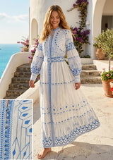 ibBan Cotton Long Dress with Hand Embroidery | Women's - Meerab Long Dress